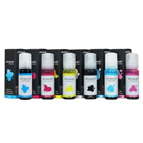 Splashjet Premium 057 C-M-Y-BK-LC-LM Compatible Refill Ink for Epson L8050-L18050 Printer