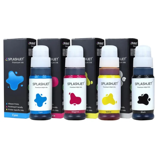 Splashjet 050 Refill Pigment Ink for Canon TC20 Printer – Compatible Ink Bottle Set (70g x 4 – Cyan, Magenta, Yellow, Black)